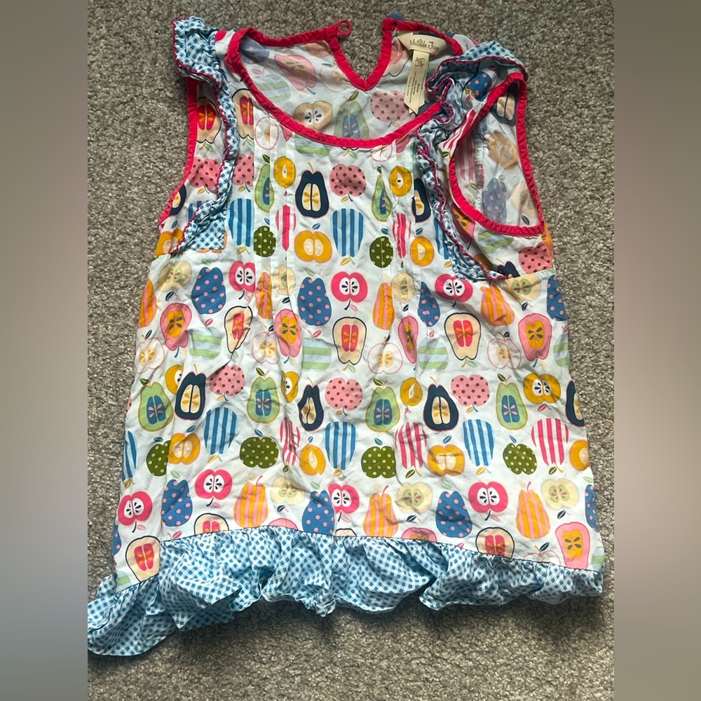Matilda Jane Girls Top - Size 10 - Apples and Gingham top
